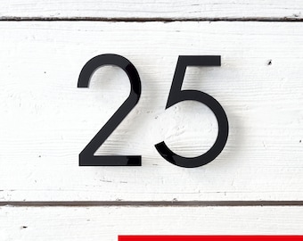 6 inch Modern House Numbers - Architectural Building Farmhouse Door Number - Custom Address Sign - (A6)