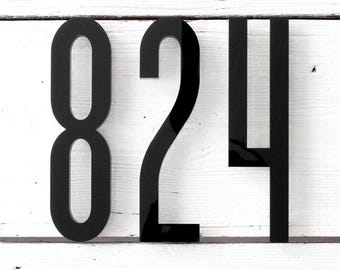 Números de casa negros de 10 pulgadas - Letrero de dirección acrílico moderno - Placa para puerta exterior