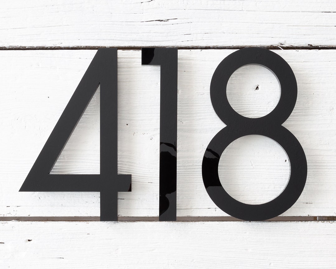 10 Inch Modern House Numbers Contemporary Custom Address Sign Black