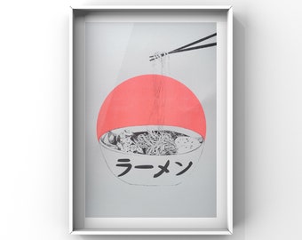 Ramen -  Poster, Siebdruck, Print, A3, Kunstdruck, Risographie, Risodruck, Japan, Ramensuppe,