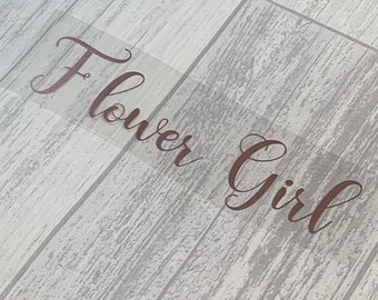 Htv Iron On Vinyl Flower Girl  WORD name stickers dEcals all sizes and colours Fabric Decals T-shirt