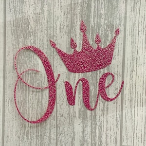 Age & Crown Birthday Iron On Vinyl Decal: HTV Fabric Transfer