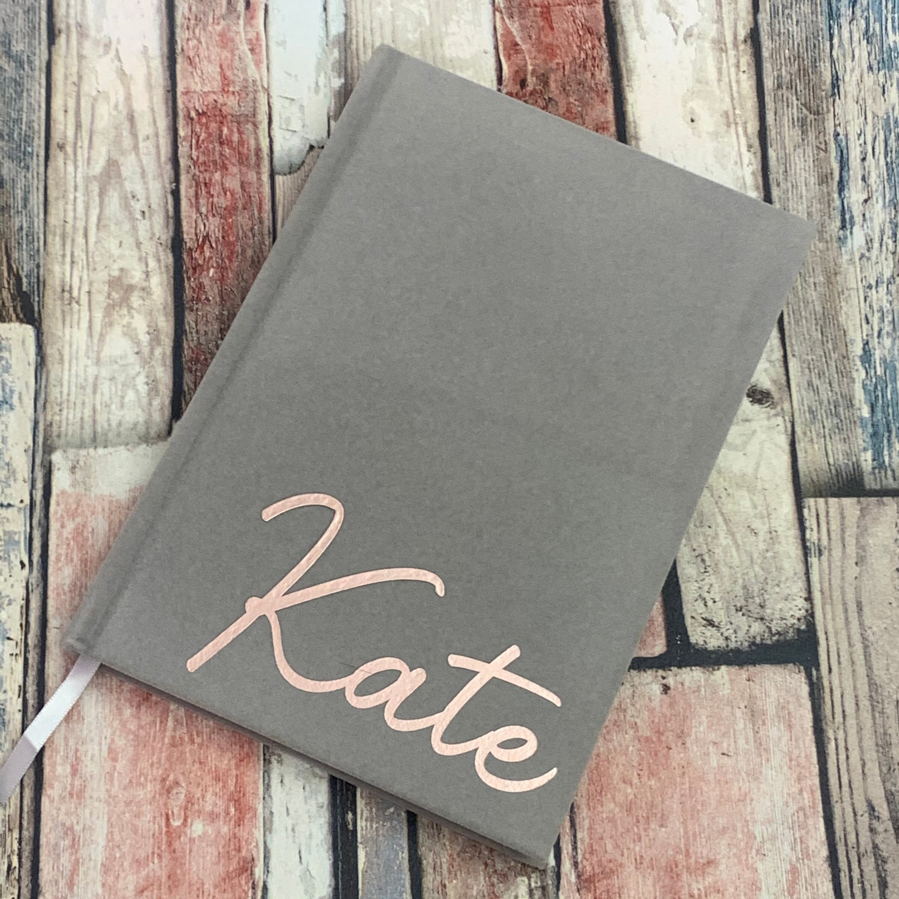 Luxury A5 Velvet Personalised Notebook a notepad Black & Grey Etsy