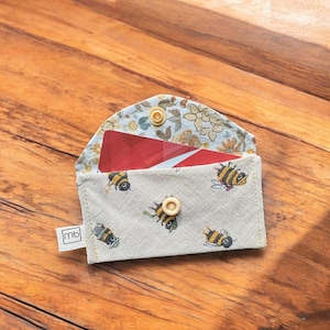 Porte-cartes cadeau en tissu | Porte-cartes réutilisable à motif mignon | Pochette unique pour offrir | Pochette à pression pour carte-cadeau | Petite pochette pour carte