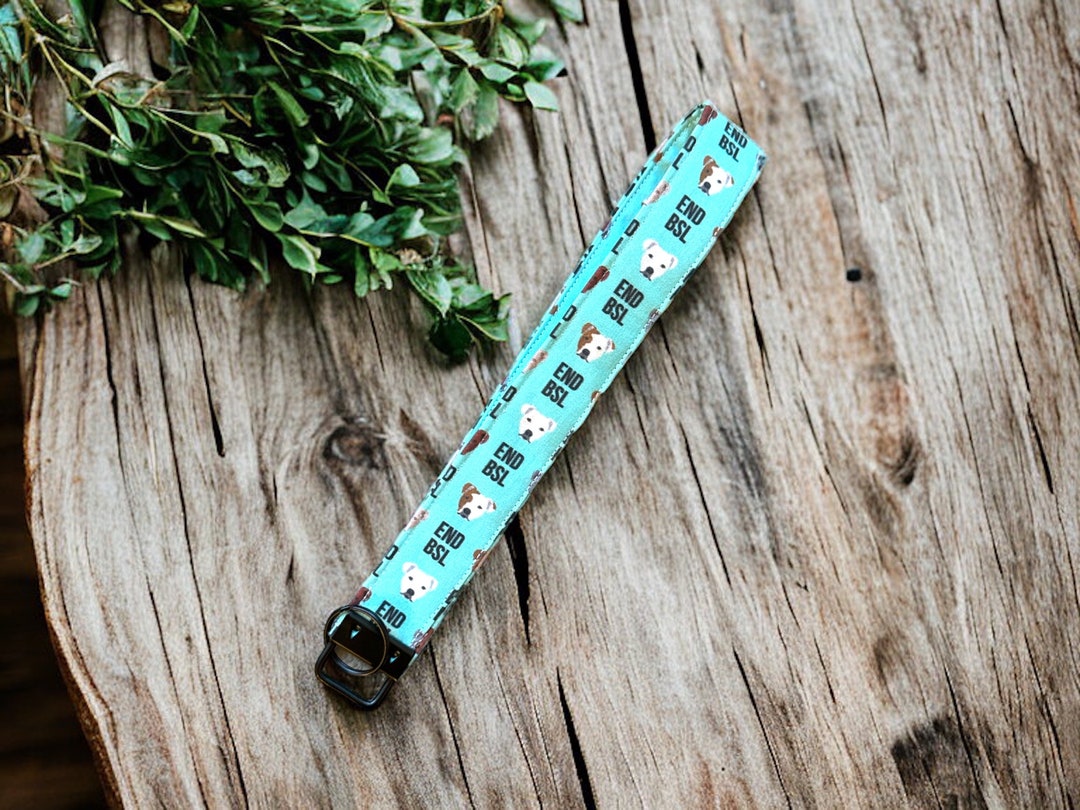 Large Handmade Keychain End BSL Patterned Key Fobs Pit Bull Key Chain