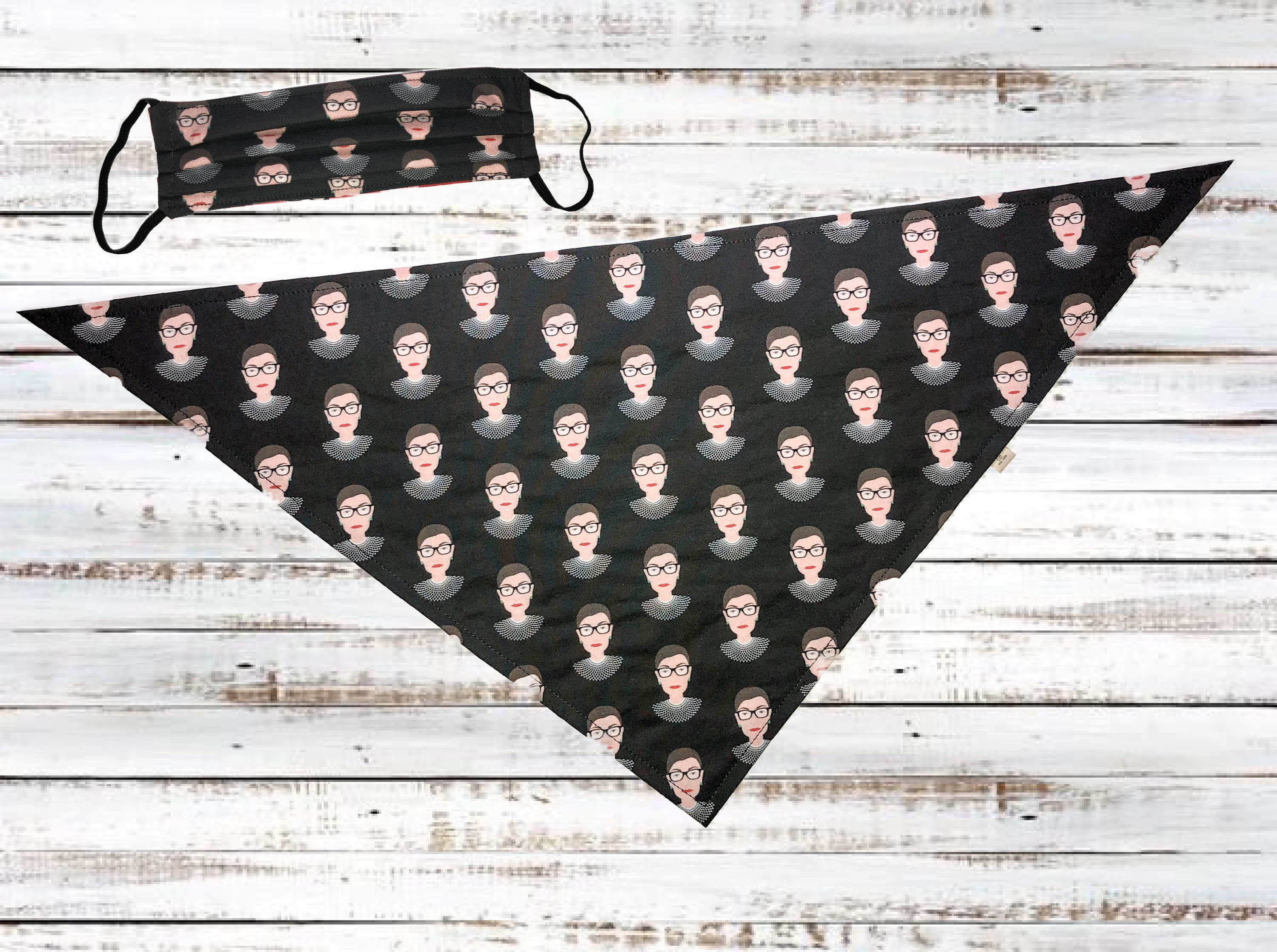 RBG Tribute Dog Bandana and Face Mask Single Layer Tie On Etsy