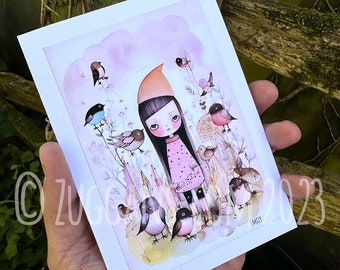 Greeting Card - Emily Black - Blank - Feathered Friends - Birthday