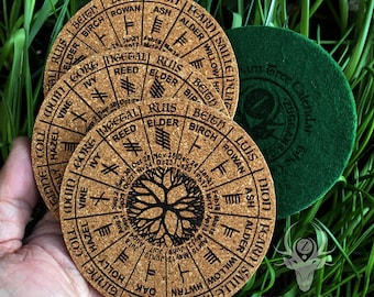 Ogham / Celtic Tree Calendar Drinks Coasters