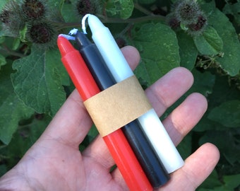 Ritual Candles - A set of red, black and white