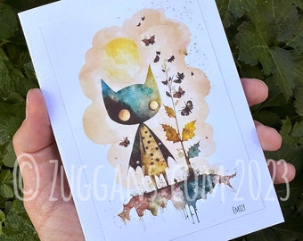 Witchy Greeting Card - Emily Black - Blank - Bat Boy