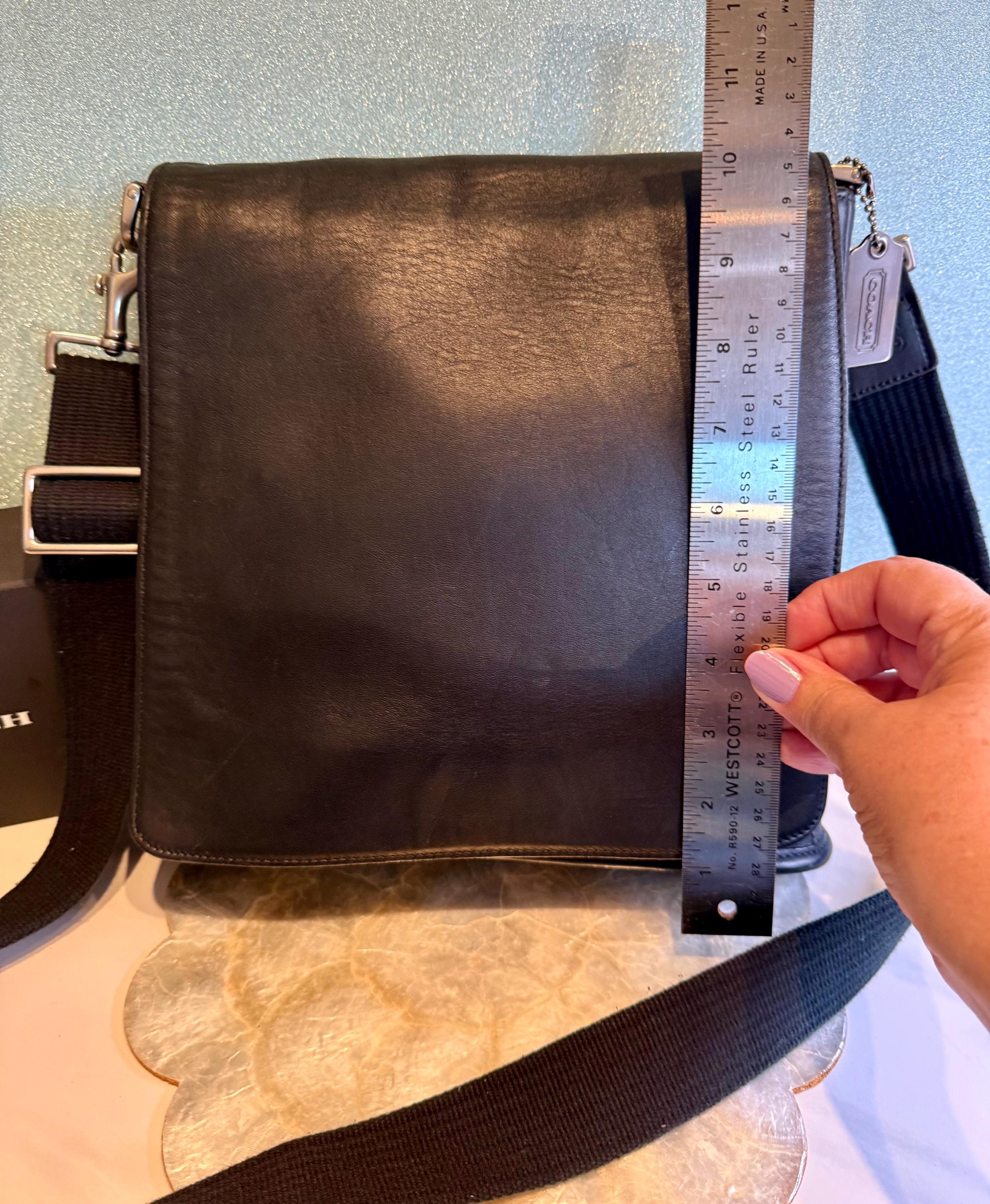 Vintage Coach Black Leather Messenger Bag: Legacy Metro Flap Bag