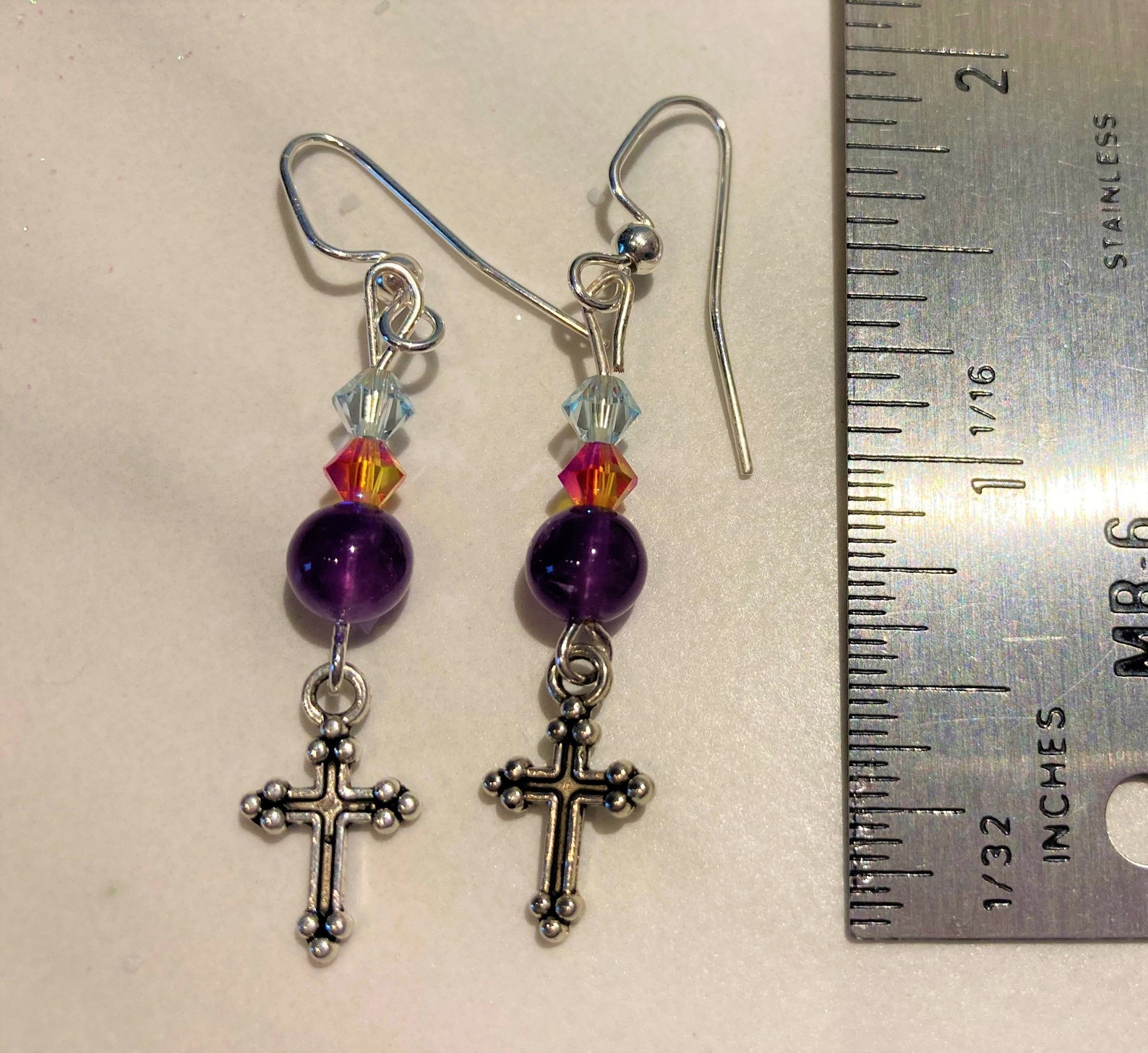 Christian Cross Earrings Delicate Silver Plated Crosses With Etsy