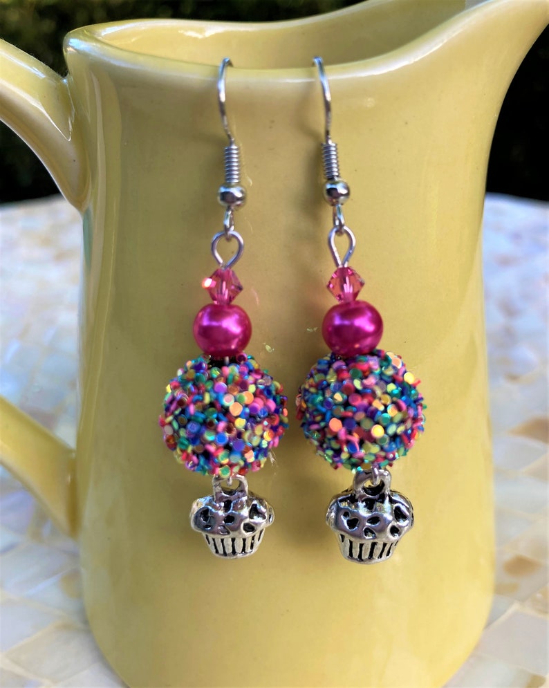 Fun birthday Girl Earrings Adorable Cupcake Etsy