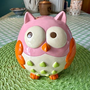 Pink Owl Bank - Etsy display picture 1