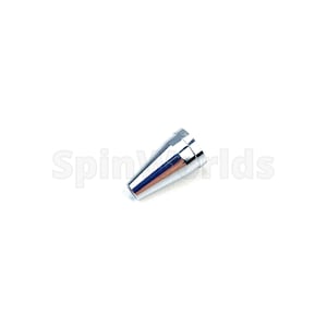 May include: A shiny, chrome-colored bottle stopper with a conical shape. The stopper has a reflective surface and a wider, cylindrical top section. The product is isolated on a white background.