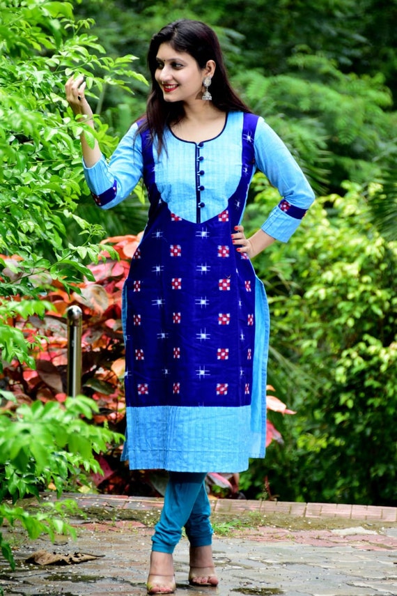 100791 Sambalpuri Long Round Kurti - Black, 44, Dhoti style kurti, Floor  length Kurti, लॉन्ग कुर्ती - Priya Fashion, Balangir | ID: 2851569511933