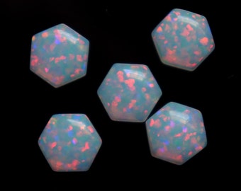 Qualité AAA + 10 pièces opale pierres précieuses de quartz 10x10 mm forme hexagonale un côté cabochon fait main pierres précieuses en vrac Cabochon hexagonal
