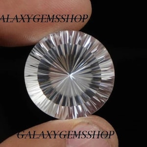 Natural Crystal Quartz Concave Round 20X20 mm Round Crystal Quartz Gemstone Jewelry Making Loose Gemstone Crystal Quartz Normal Cut