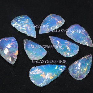 Opalite Angel Aura a forma di pera, circa 28 x 25 mm, cristallo sciolto a forma di luna, pietra preziosa sciolta per la creazione di gioielli.
