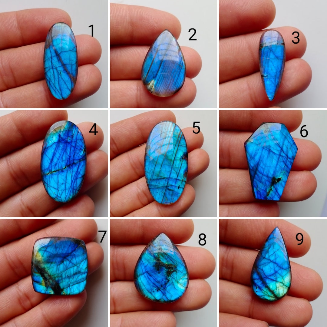 AAA Quality Very Rare Blue Fire Labradorite Mix Shape Cabochon Smooth ...