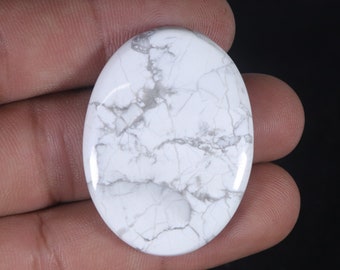 Natural White Howlite Cabochon, Flat Bottom Mix Shape Loose Gemstone