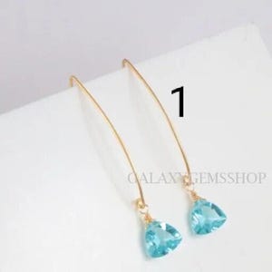 AAA+Quality Trillion Earrings Mix Gemstone Earrings Dangle Earrings Trillion Cut Earrings 925 Sterling Silver Earrings Gemstone Gold Earring