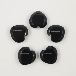 Black Onyx 20 mm Heart Shape Natural Black Onyx Gemstone Tablet Cut Both Side Tablet Cut Wholesale Gemstone Black Onyx Loose Gemstone