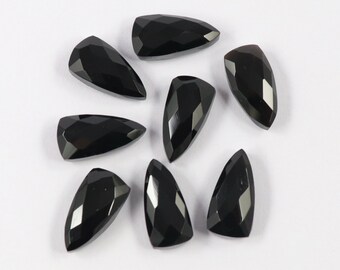 10ファセットブラックオニキストリリオンブリオレット、ハンドメイドジェムストーンビーズ、16 x 8 mm