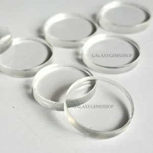 1 Pcs AAA+ Quality Crystal Quartz Clear Quartz Coin Shape Both Side Flat Handmade Round Shape Approx. 6 MM To 30 MM Both Side Flat