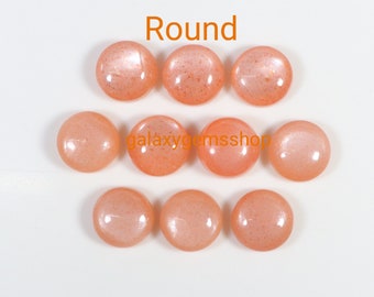 Peach Moonstone 2 MM To 20 MM Round Cushion 5X3 MM , To 25X18MM Oval, Pear Shape Top Cabochon Flat Botton Jewelry Making Peach Moonstone