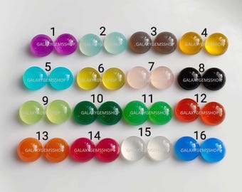 AAA+ kwaliteit natuurlijke mix chalcedoon edelstenen ronde top cabochon platte onderkant ca. Sieraden maken van 3 tot 20 mm losse edelstenen