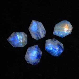 AAA+ Quality Natural Rainbow Moonstone Cabochon Tortoise Shape Approx. 16X12 MM Blue Fire Rainbow Moonstone Jewelry Making Handmade