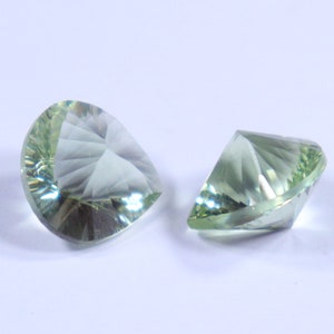 AAA+ Quality 1 Pcs Natural Green Amethyst Gemstone Both Side Concave Cut 15X15 MM AAA Green Amethyst Heart Shape Concave Cut Loose Gemstone