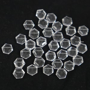 10 st naturliga kristallkvarts hexagonformade tablettslipade ädelstenar (8-20 MM)