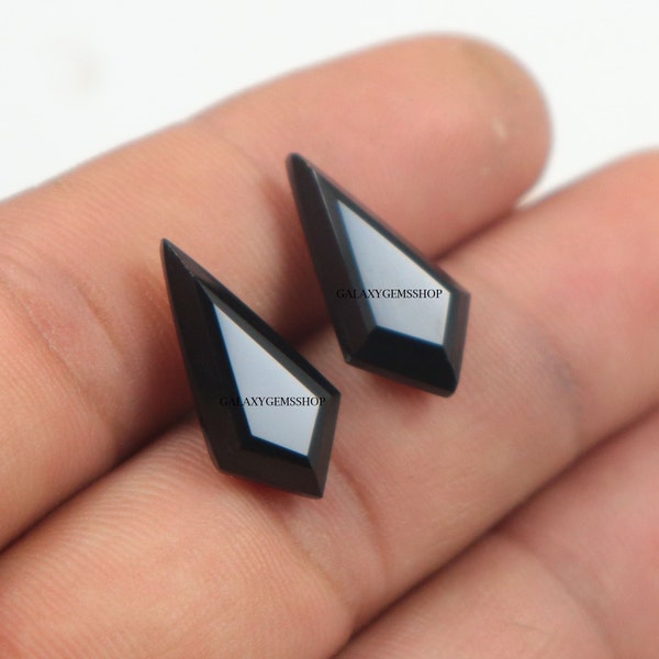 AAA+Quality Black Onyx Approx.20X10MM To 13X8MM Kite Shape Both Side Tablet Cut Jewelry Making Loose Gemstone Black Onyx Kite Shape Gemstone