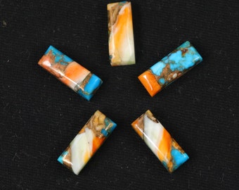 AAA+ Quality 5 Pcs Oyster Copper Turquoise Octagon Shape Approx.16X10X5 MM Top Cabochon Smooth Flat Bottom Loose Gemstone Oyster Copper
