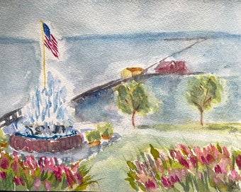 Original Watercolor Fairhope Pier