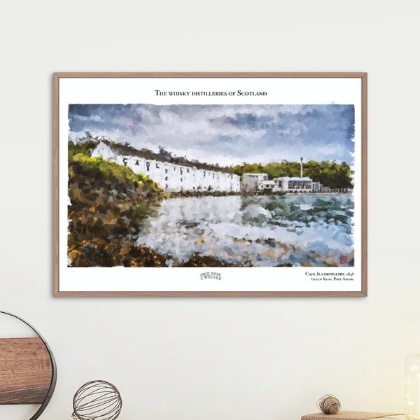 Caol Ila Distillery Poster – Islay Whiskey Art – Schottland Reisedekoration