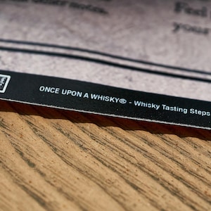 Infographic and map detailing the six steps of whisky appreciation on a tasting guide poster