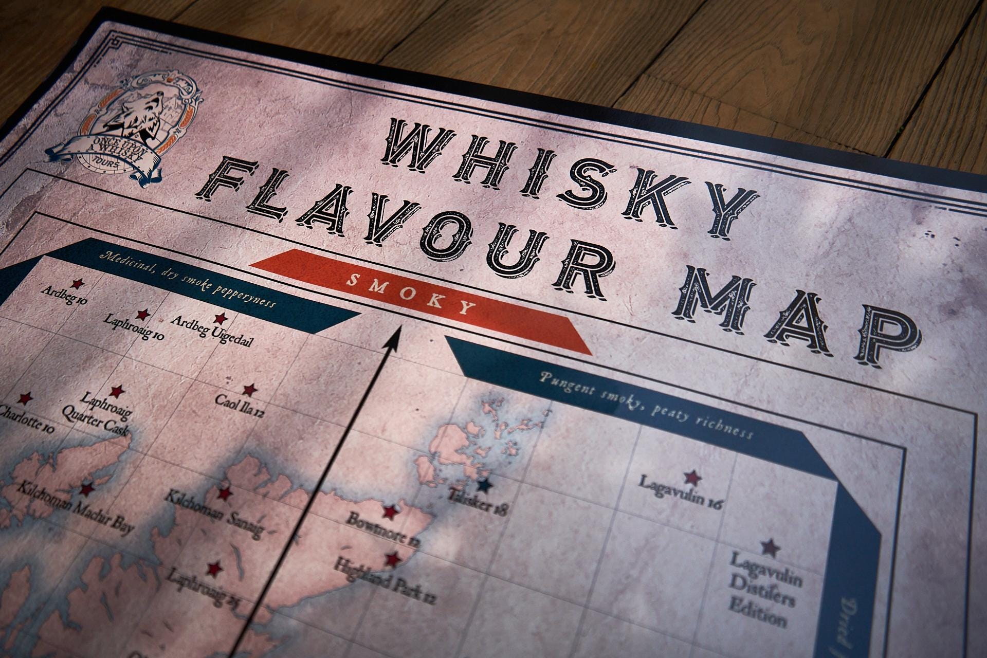 Stampa Geografica Scotland Cornice Vetro Map Of Scotch Whisky Regions ...