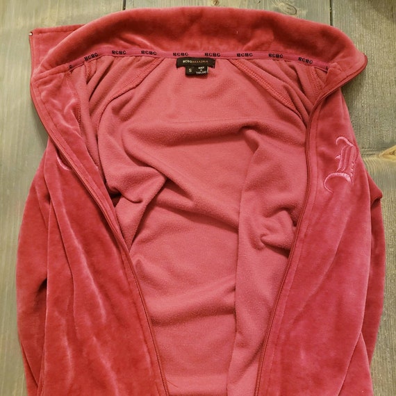 VTG Y2K 2000s BCBG Velour Track Jacket Hot Pink - image 3