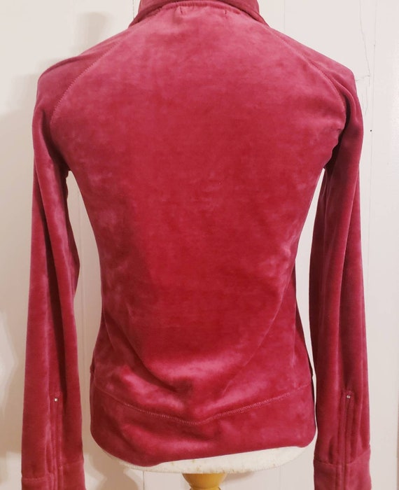 VTG Y2K 2000s BCBG Velour Track Jacket Hot Pink - image 2