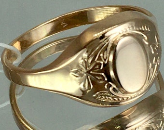 Vintage 14K 583 Solid Rose Gold Ring, Size 6 3/4