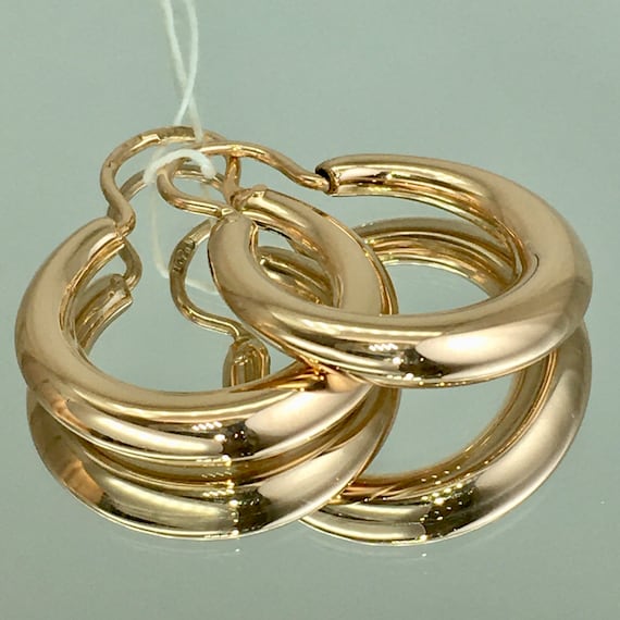 Vintage Original Solid Rose Gold Earrings 583 14K… - image 1
