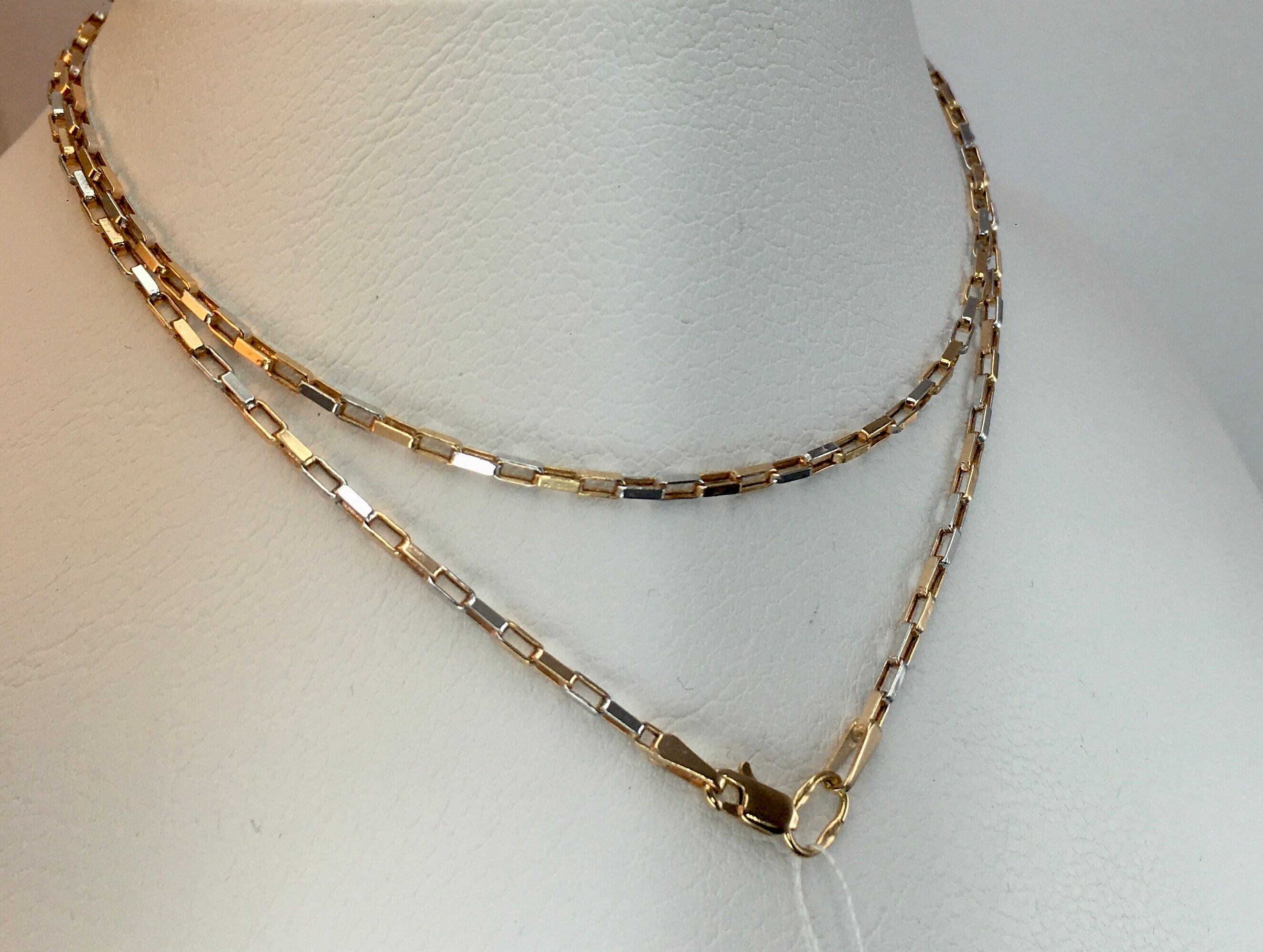 Vintage Original Rose & White Gold Chain 585 14K 54 cm Gold Etsy