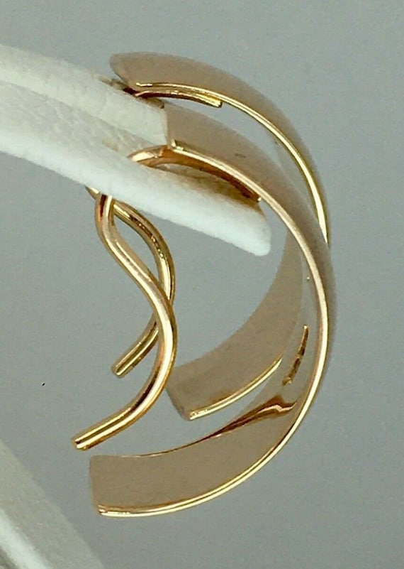 Vintage Original Solid Rose Gold Earrings 583 14K… - image 3