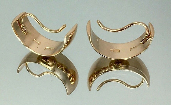 Vintage Original Solid Rose Gold Earrings 583 14K… - image 6