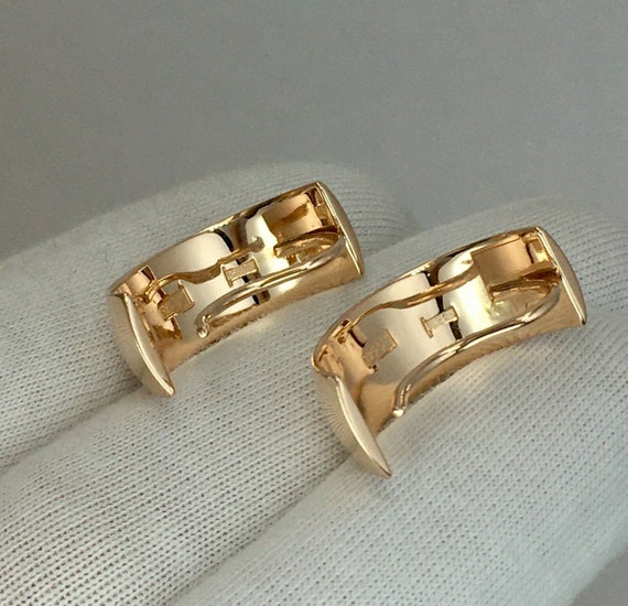 Vintage Original Solid Rose Gold Earrings 583 14K… - image 8