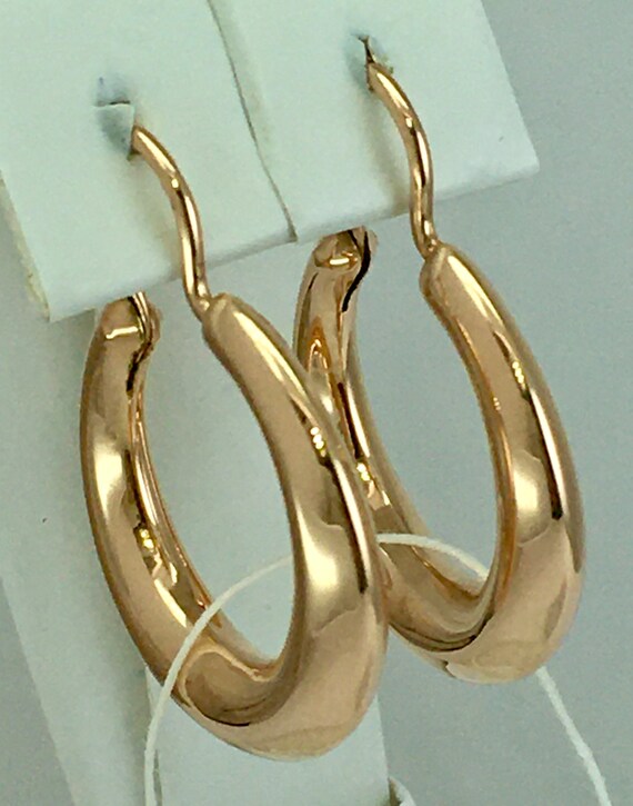 Vintage Original Solid Rose Gold Earrings 583 14K… - image 2