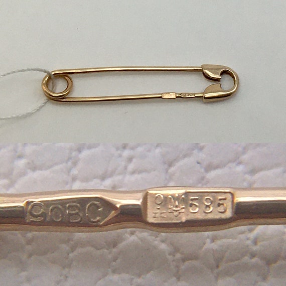 Vintage Original Small Solid  Rose Gold Brooch 58… - image 8